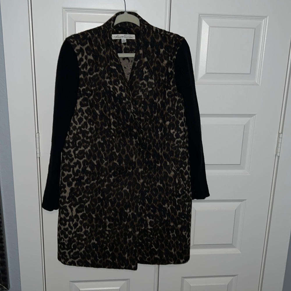Faux fur and sweater car coat